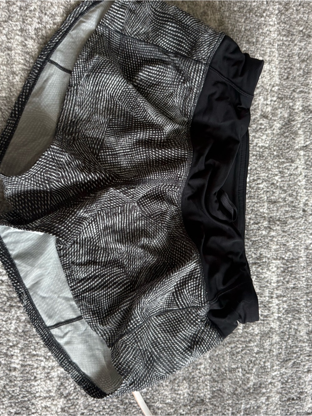 lululemon athletica Black and White Patterned Athletic Shorts